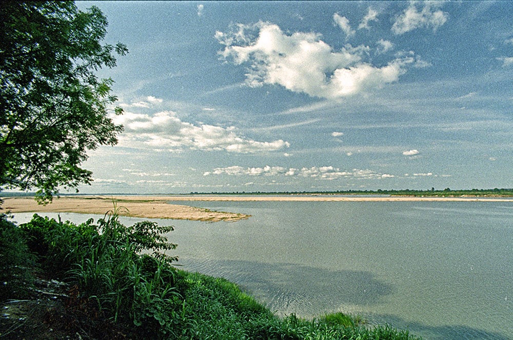 Niger River with islands visible when the river is not in flood.