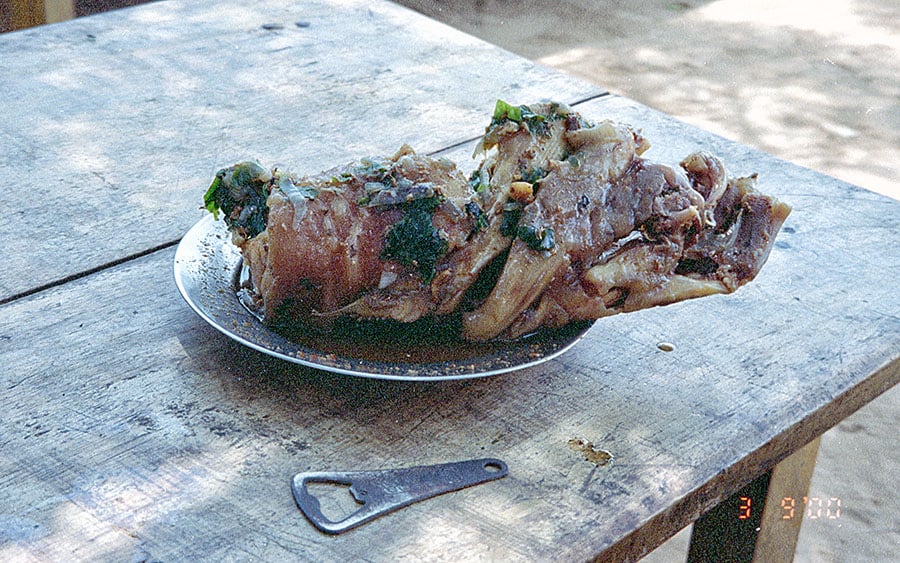 La zuppa di pesce pepe e peperoncino.