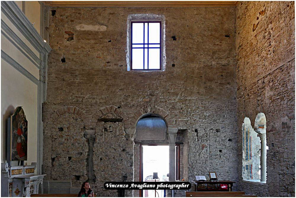 Cappella Platatina  San Pietro a Corte West wall with openings to the outside still closed by the infills and cladding 